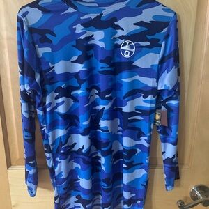 Blue Camouflage Long Sleeve Kids Tee